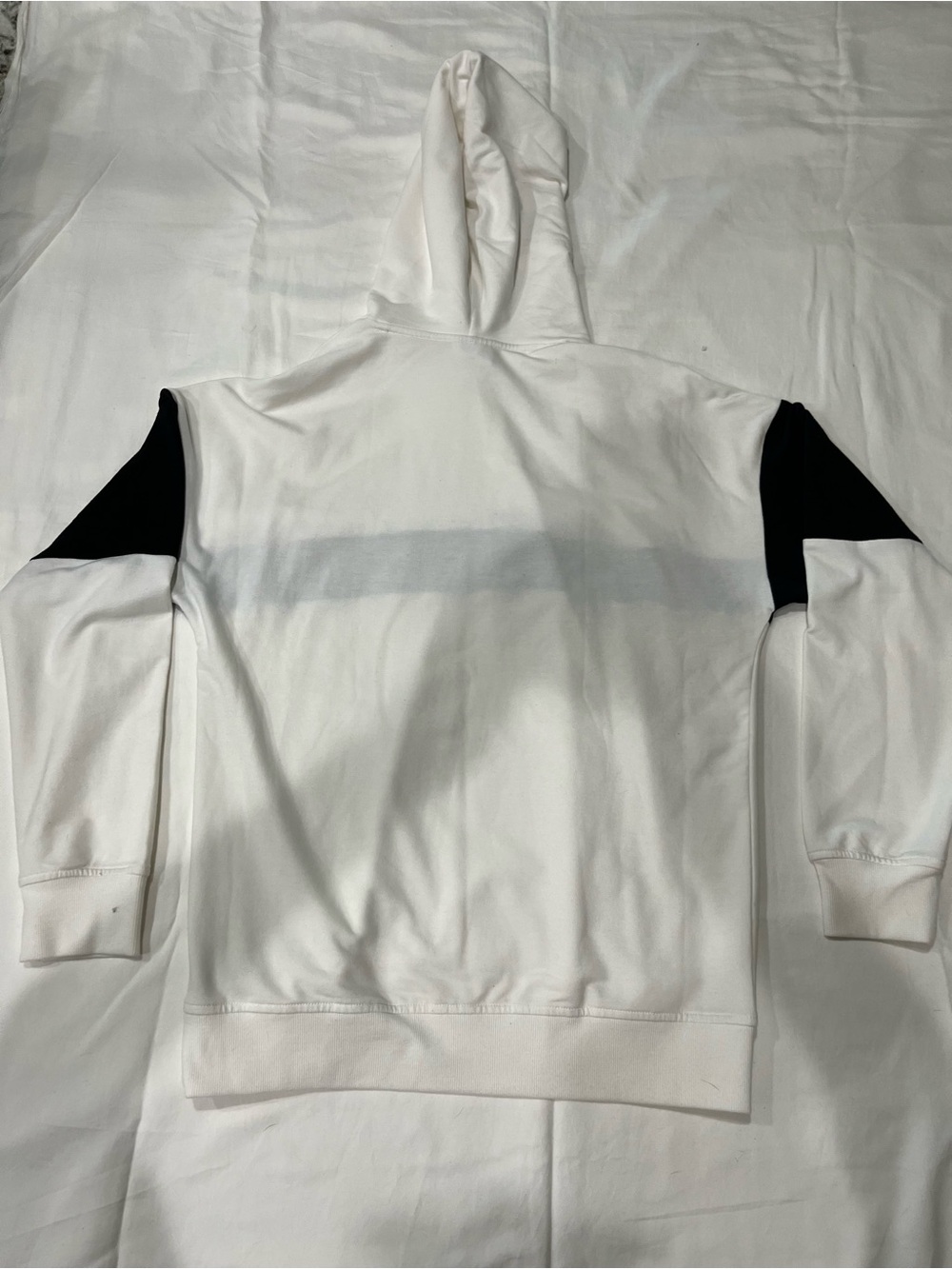 Calvin Klein White Hoodie with Black Logo Stripe - Picture 2 of 3